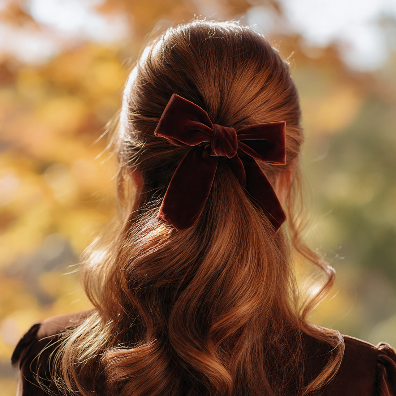 elegant half up hairstyle on a woman with