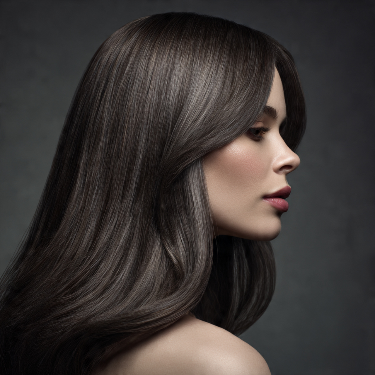 elegant indoor studio portrait of a model