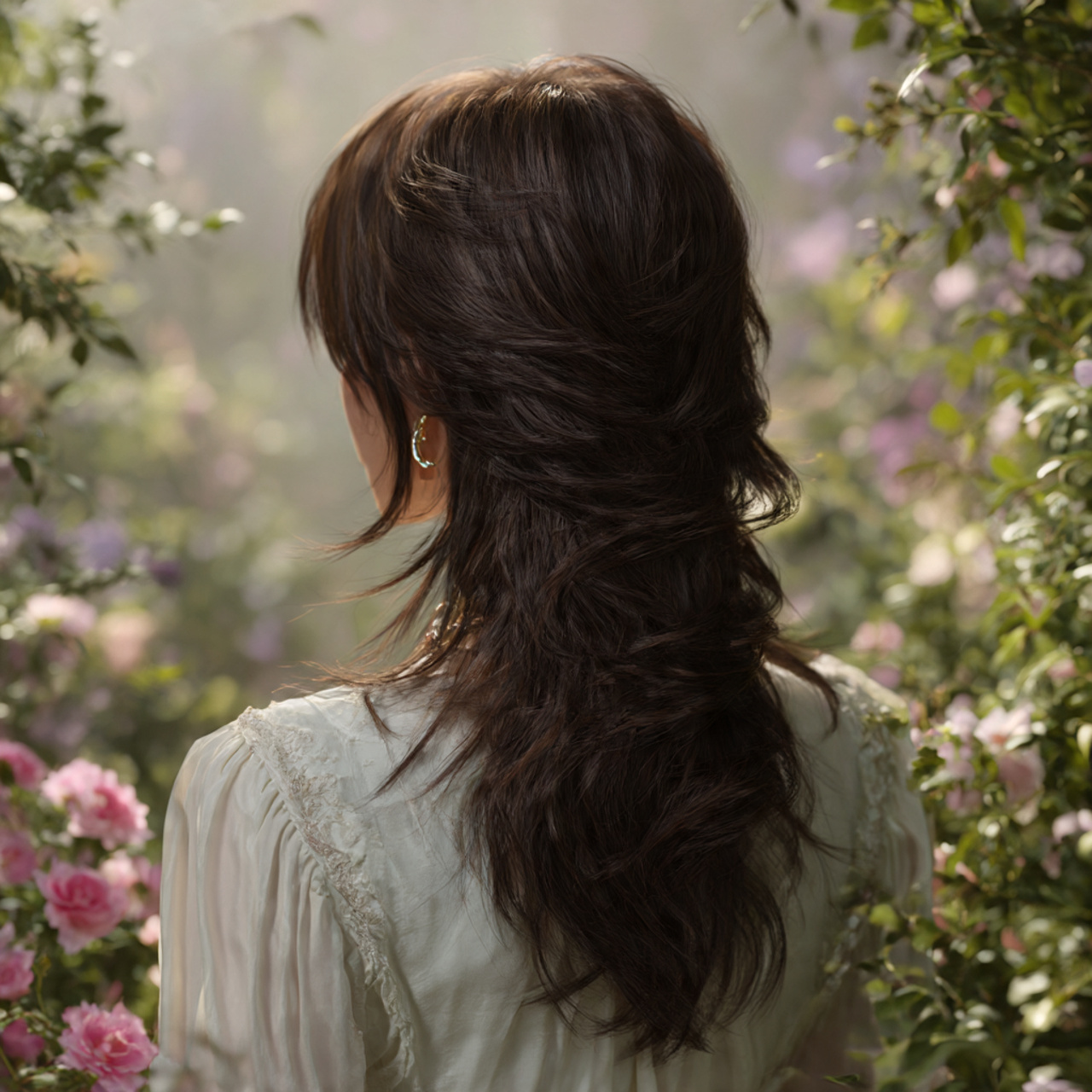 elegant mullet wolf cut women hairstyle with