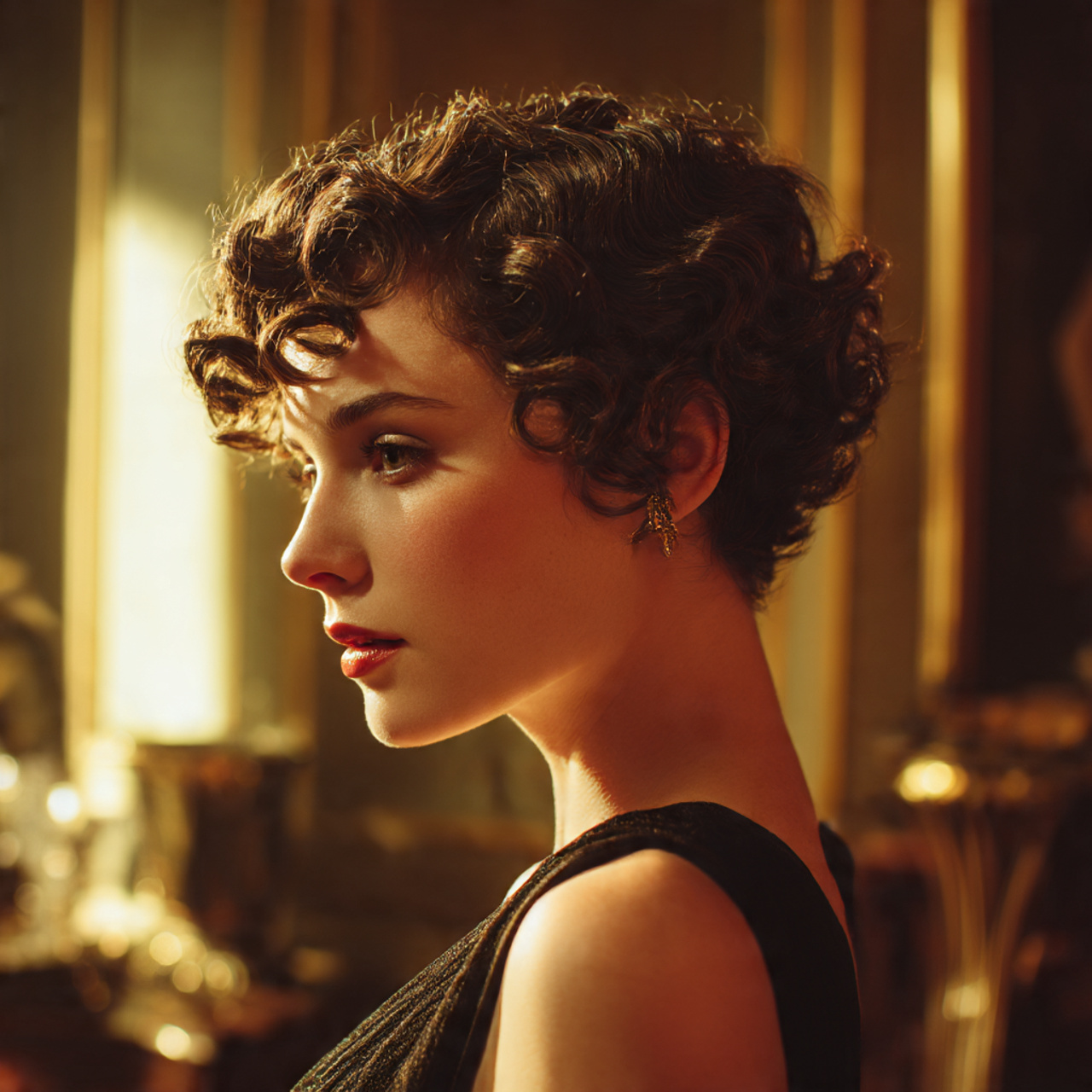 elegant woman with a retro finger waves