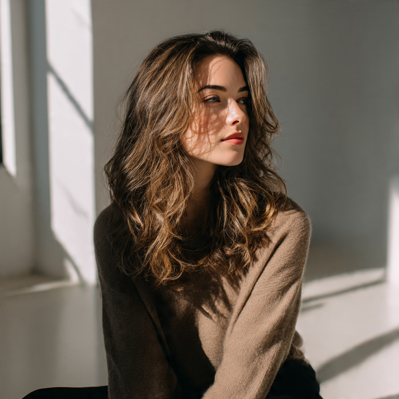 elegant woman with streaky hair ideas corrected