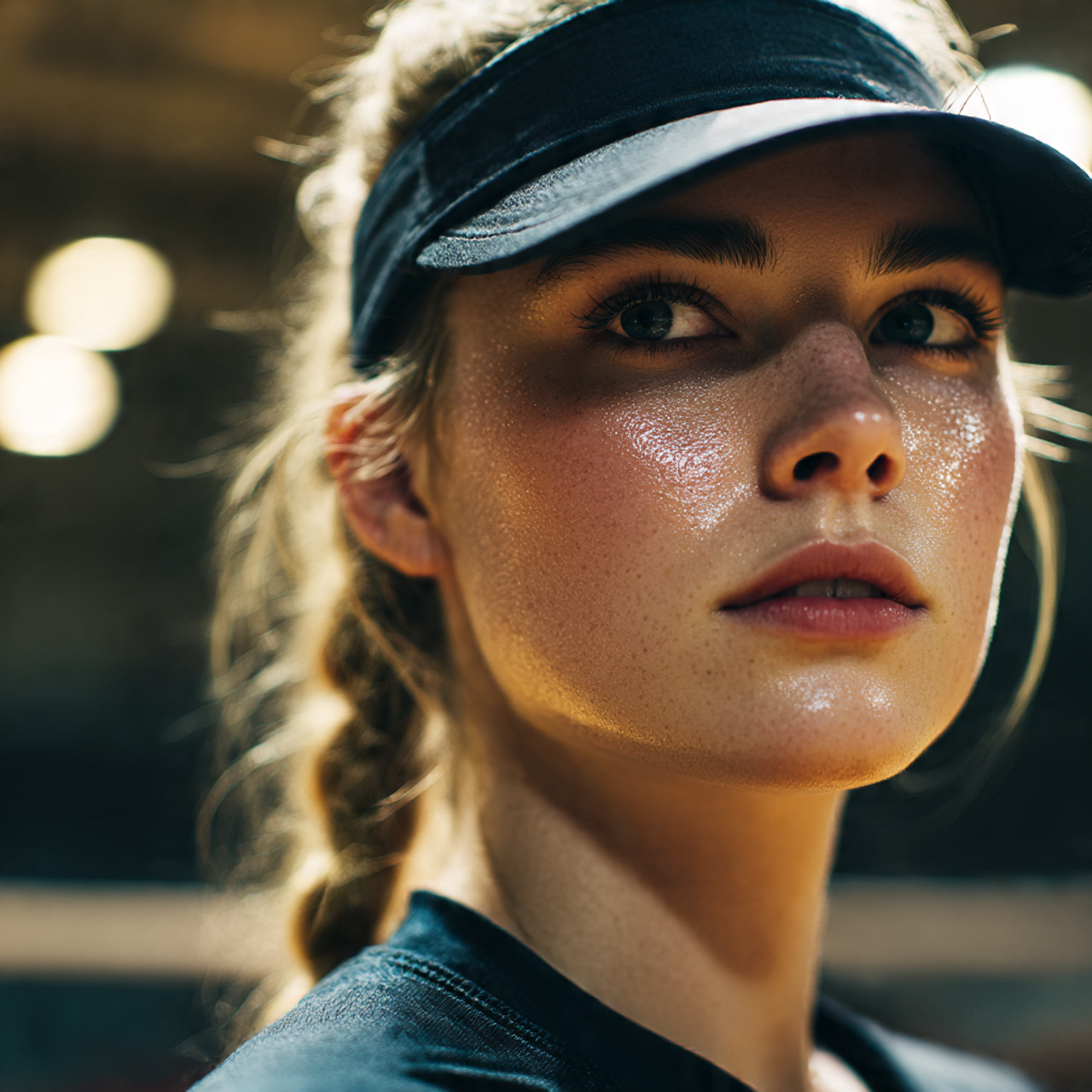 female athlete wearing a volleyball visor or