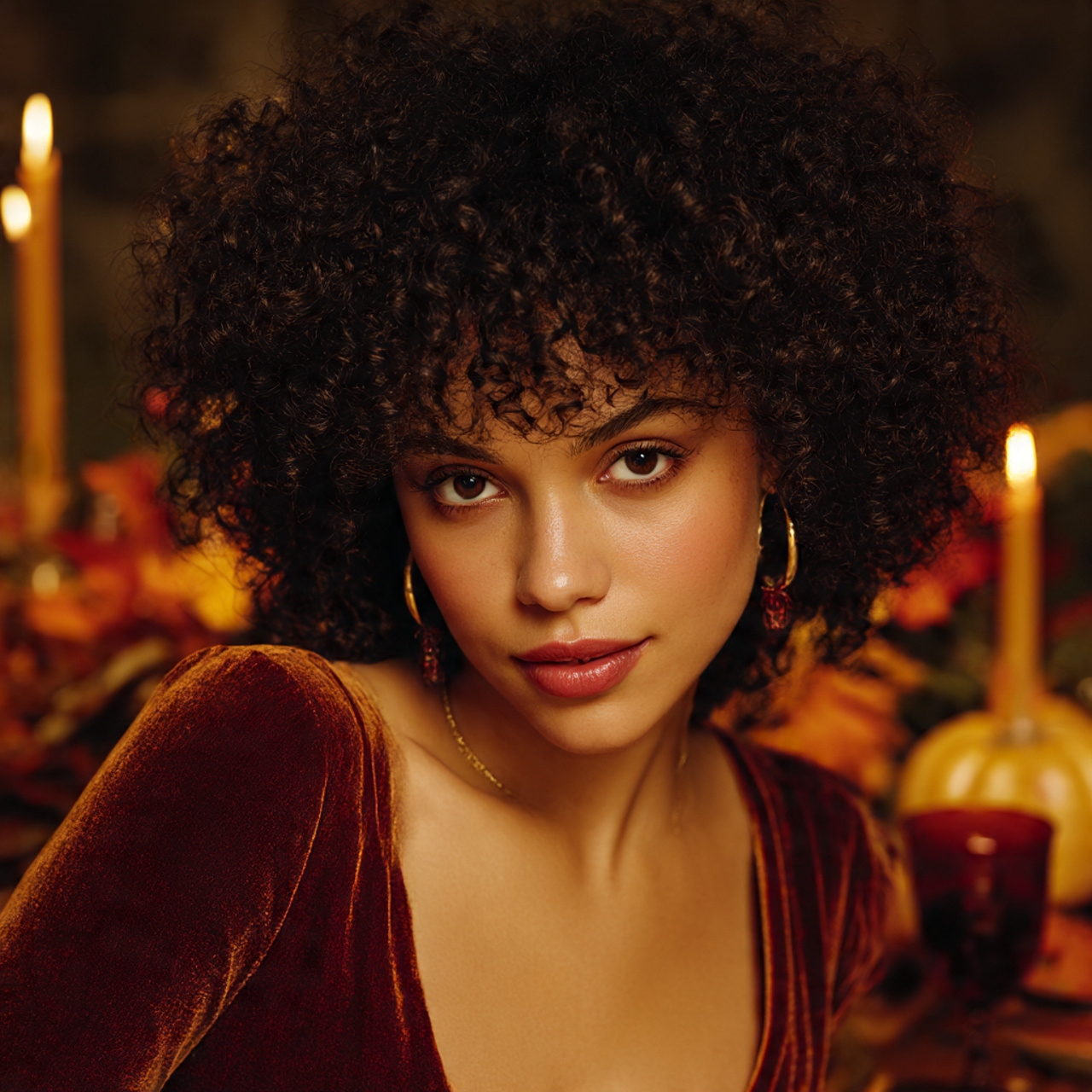 full voluminous brushed out curls big glamorous shape