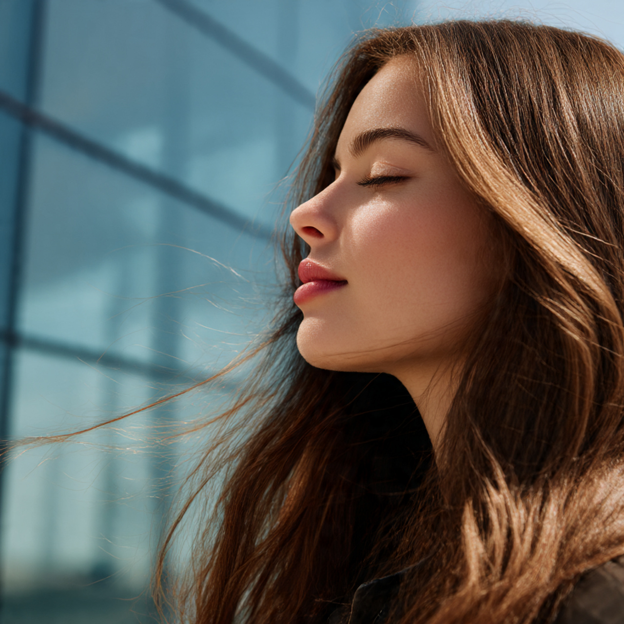 high detail close up image of a woman with