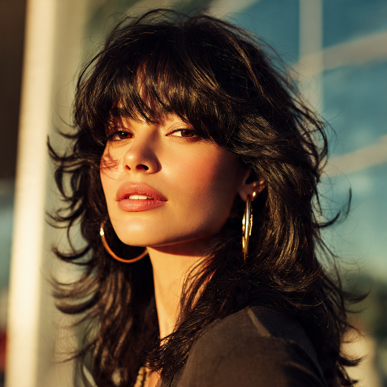 high resolution close up of a confident latina woman