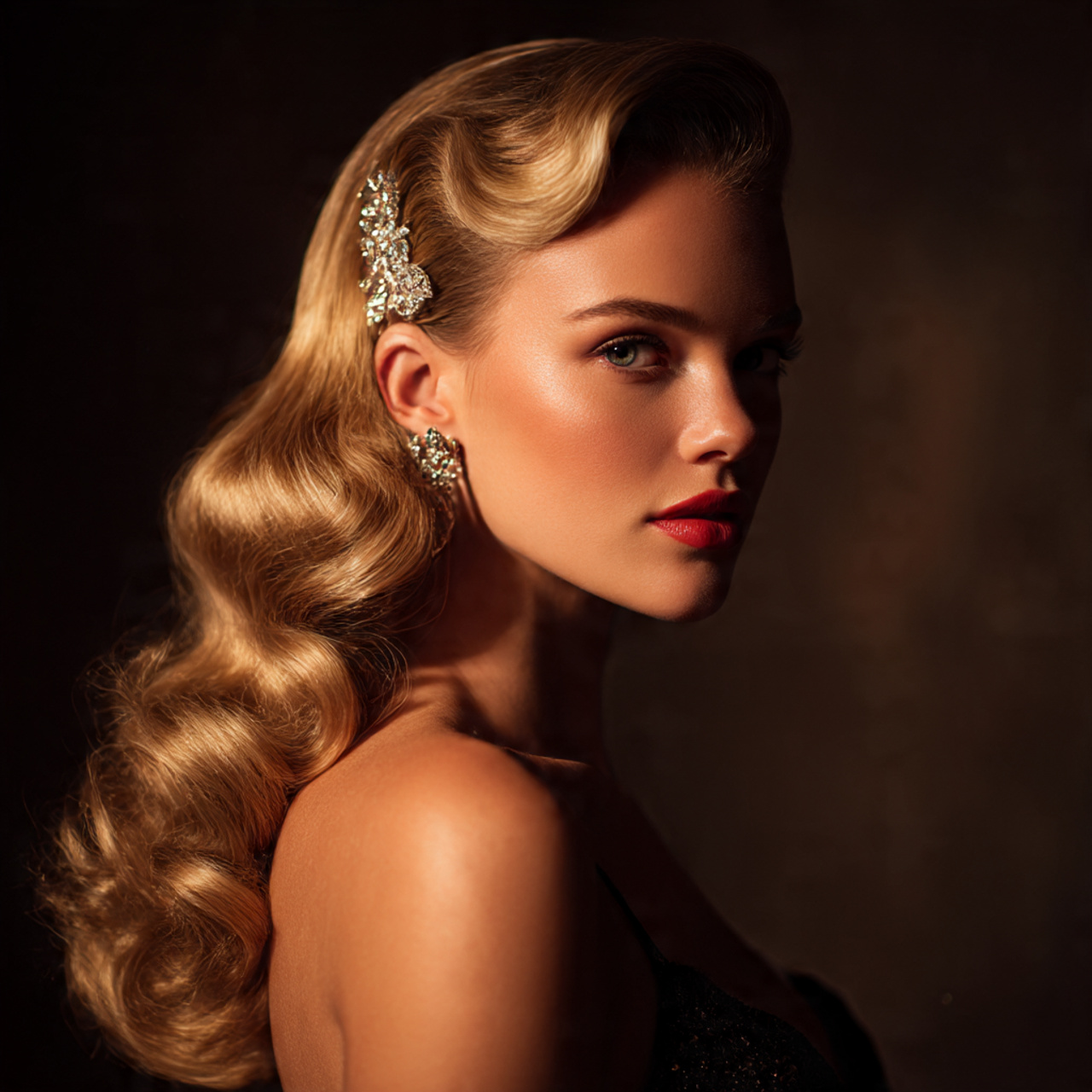 Best 30 Homecoming Hairstyles—Updos, Braids & Waves 28 hollywood style soft curls gathered over one shoulder