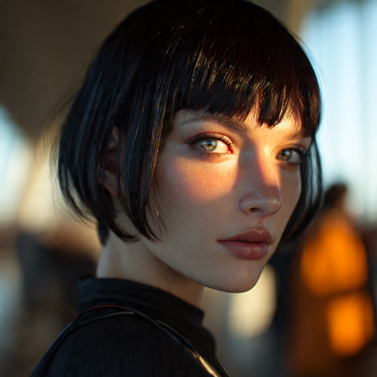 hyper detailed portrait of a woman with sleek