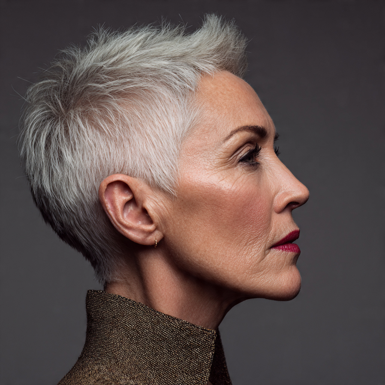 20 Elegant Hairstyles for 60 Year Olds for a Fresh Look 10 hyper realistic close portrait of a 60