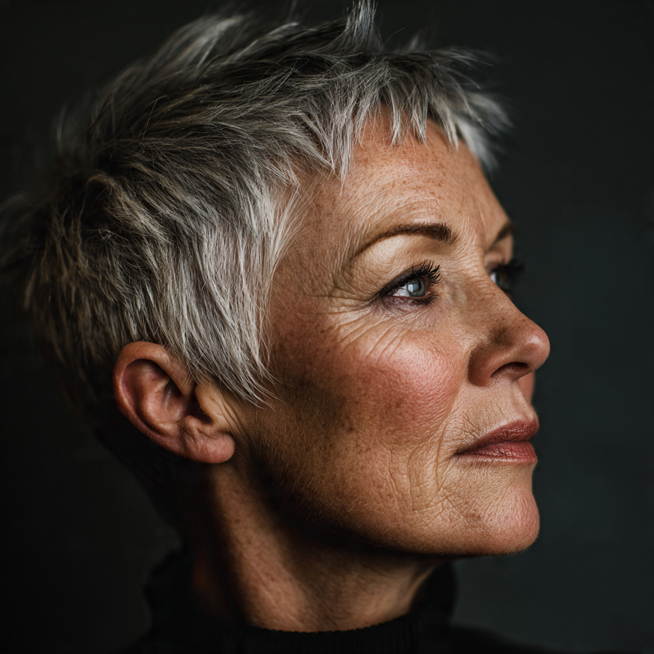 20 Elegant Hairstyles for 60 Year Olds for a Fresh Look 2 hyper realistic close up portrait of a