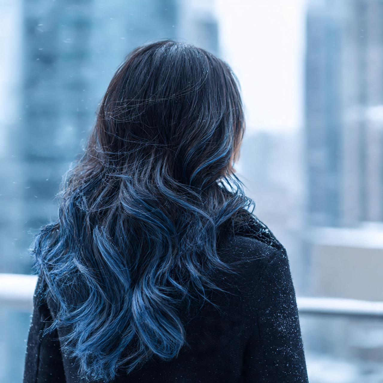 27 Gorgeous Peekaboo Hair Color Ideas Revealed To Enhance Looks 5 icy blue peekaboo highlights under black hair