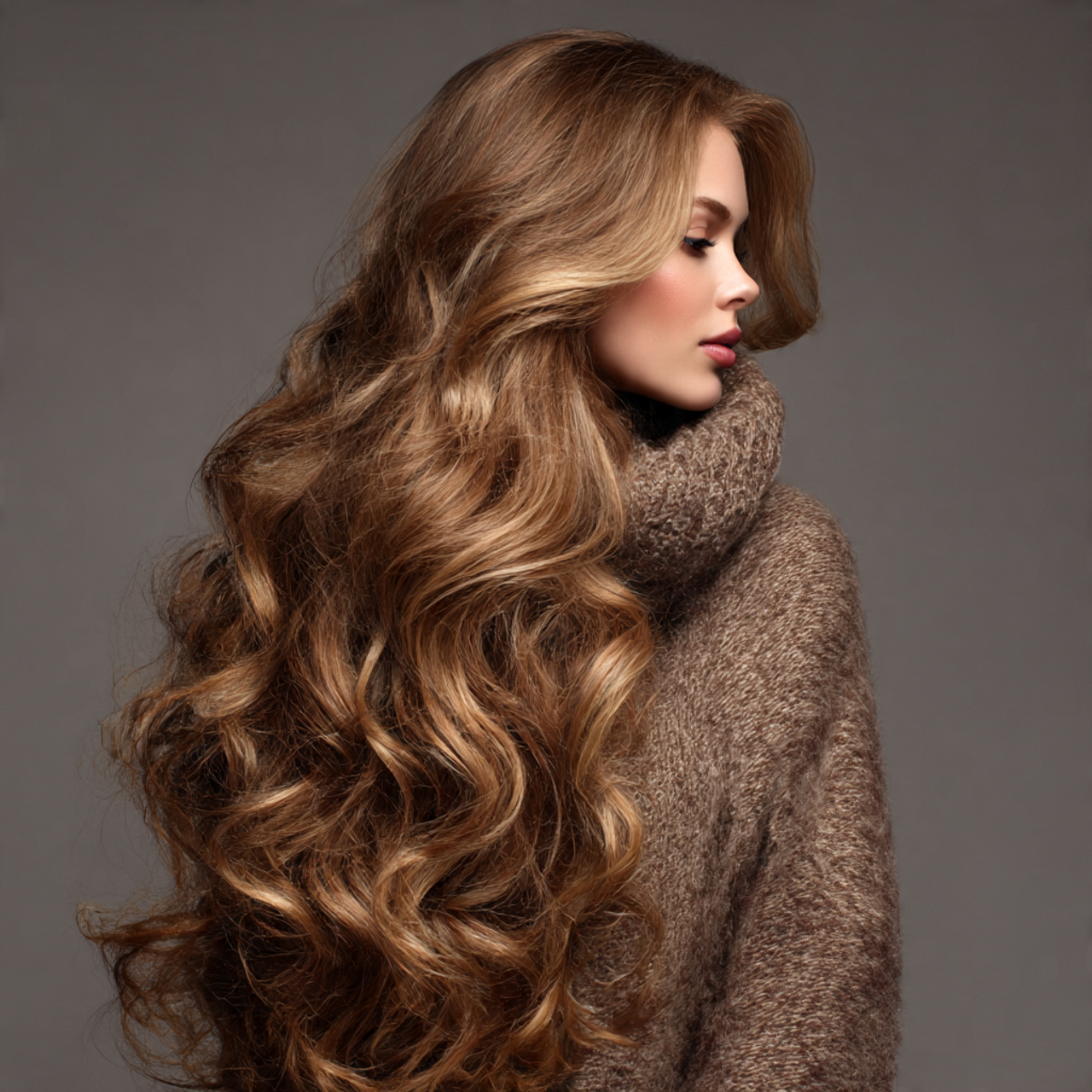 long hair styled in deep defined waves