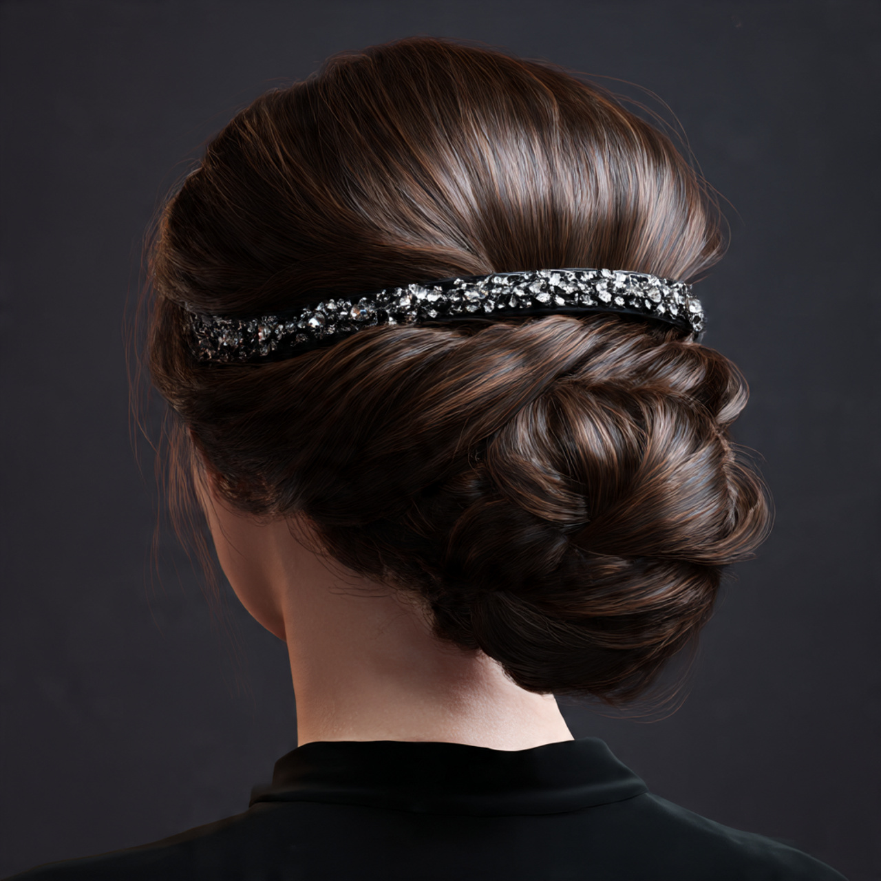 Long Hair Undos: 25 Elegant Styles to Elevate Your Look 23 long hair tucked neatly under a stylish