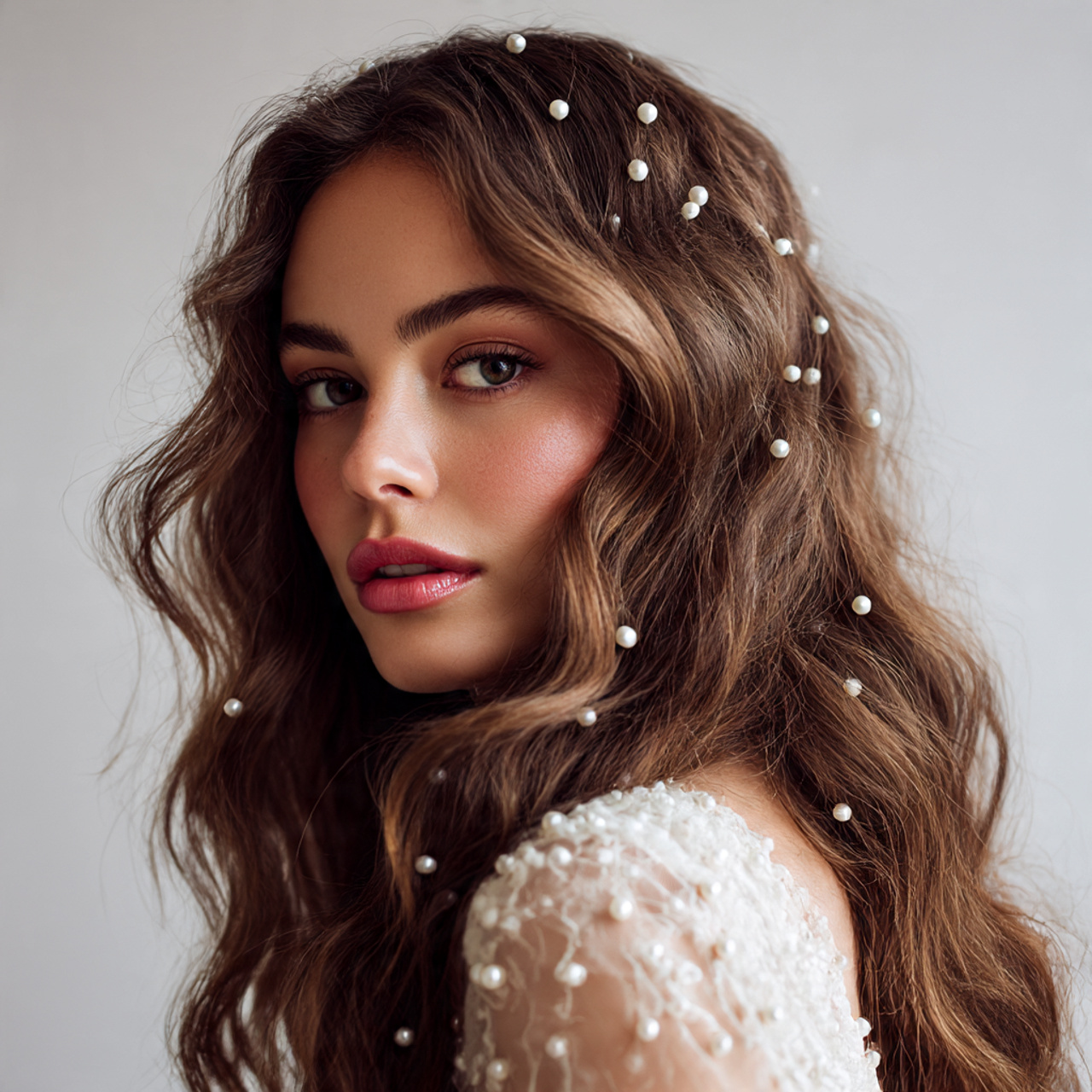 Best 30 Homecoming Hairstyles—Updos, Braids & Waves 25 long loose waves with tiny pearls placed