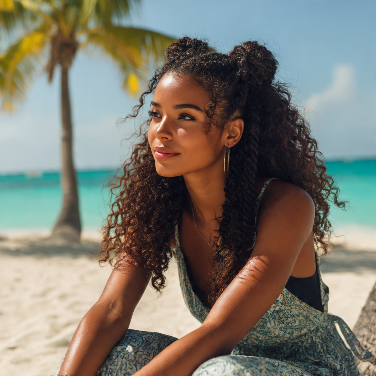 medium shot of a woman sitting on