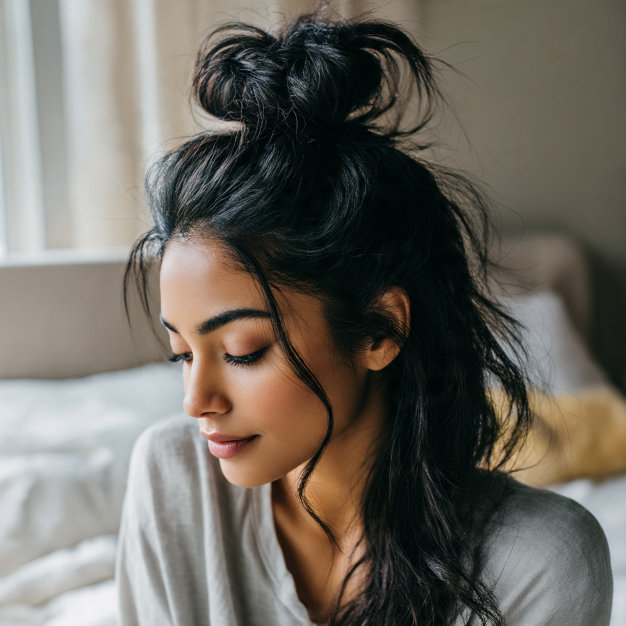 20 Stunning Hairstyles for Greasy Hair Ideas That Keep You Looking Fresh 8 natural close up of a woman wearing a