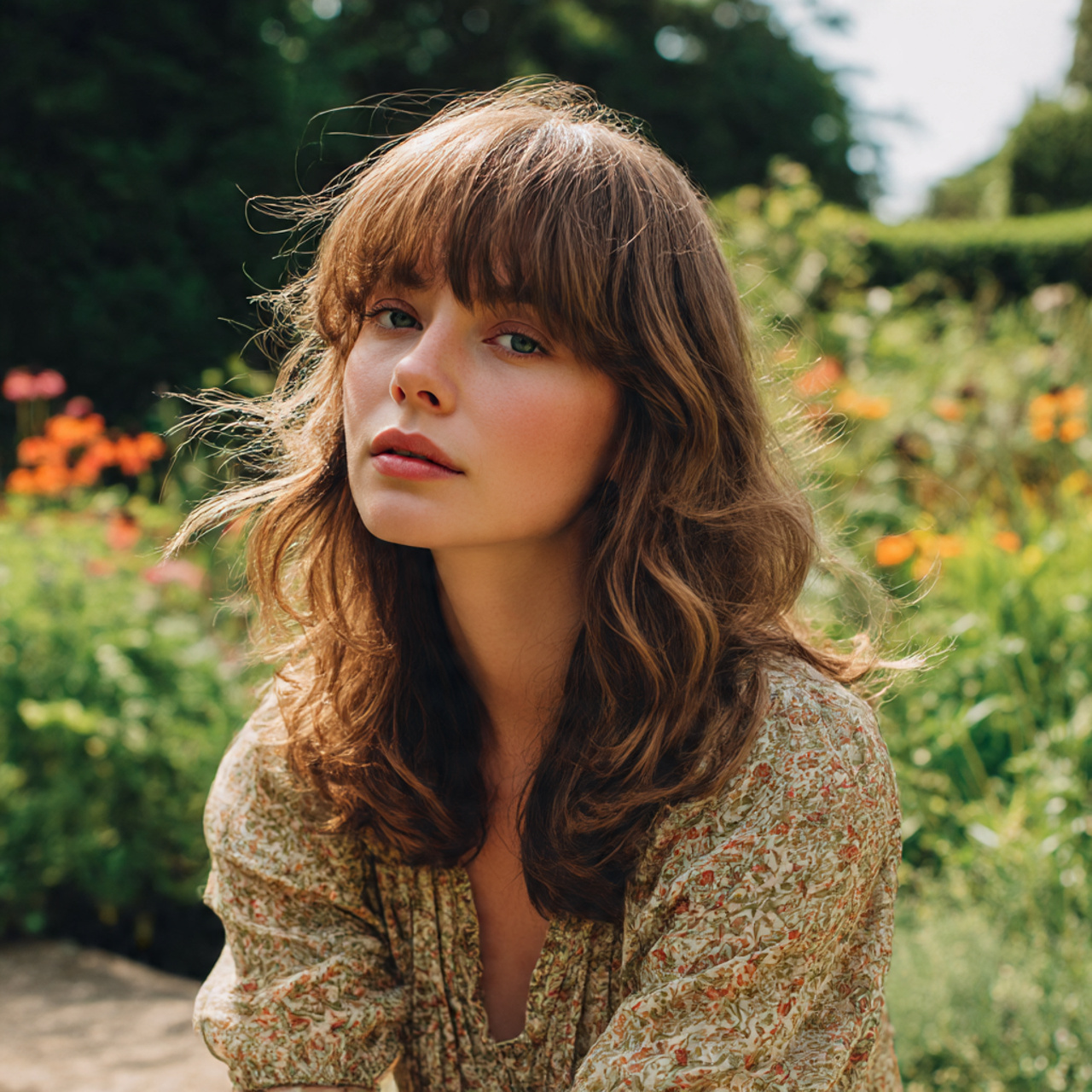 natural looking woman with a seamless grow out wolf