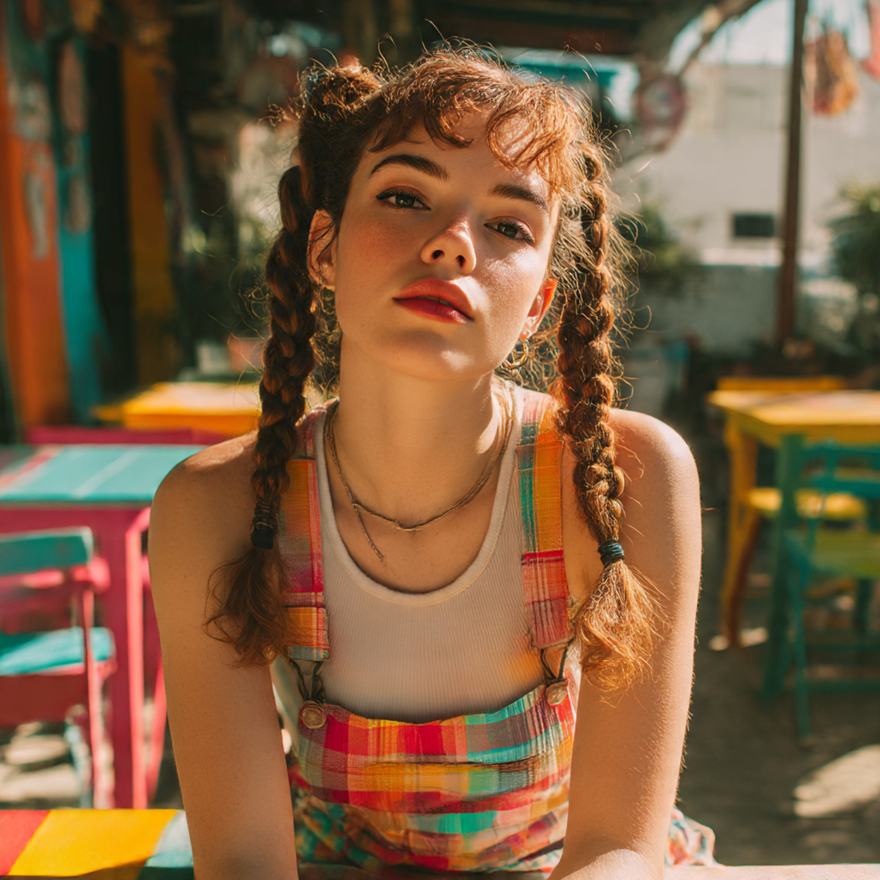 27 Chic & Easy Summer Hairstyles: Humidity-Proof Looks 19 playful woman with half up braided pigtails casual