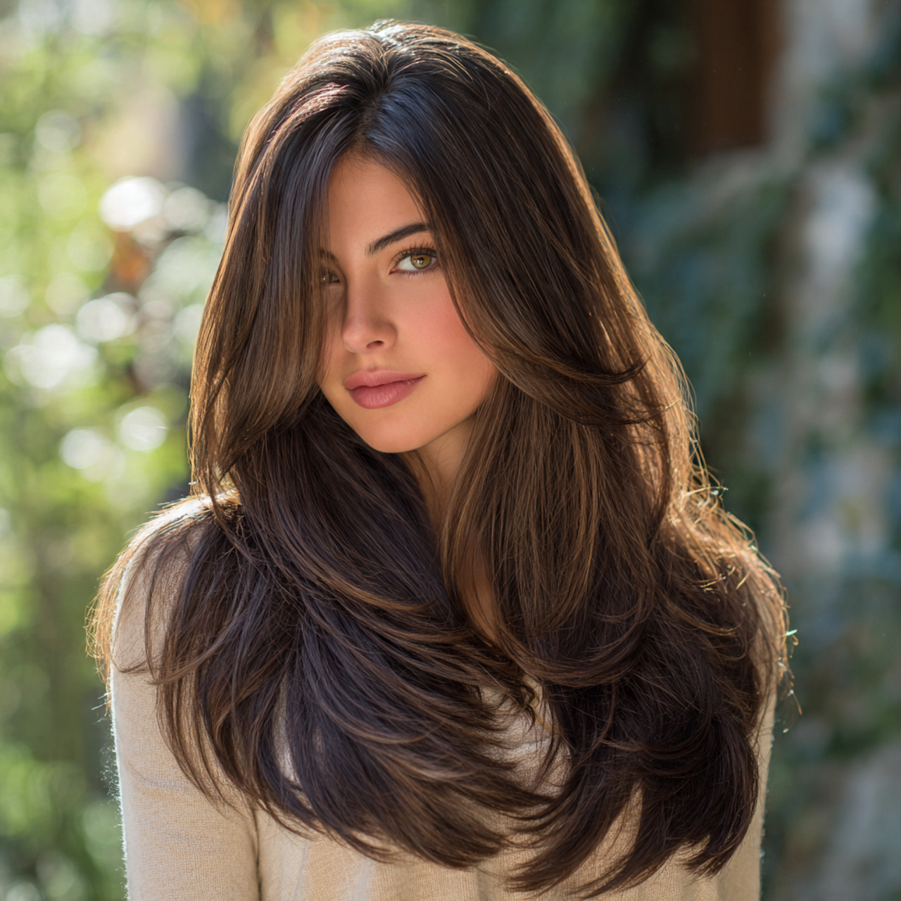 realistic and natural image of layered long