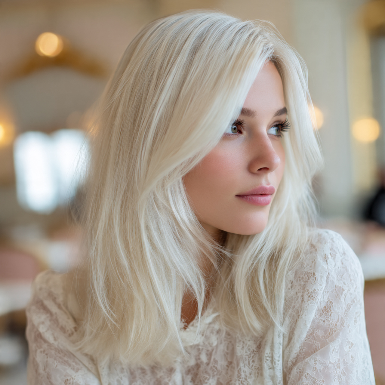 realistic close up beauty shot of a woman