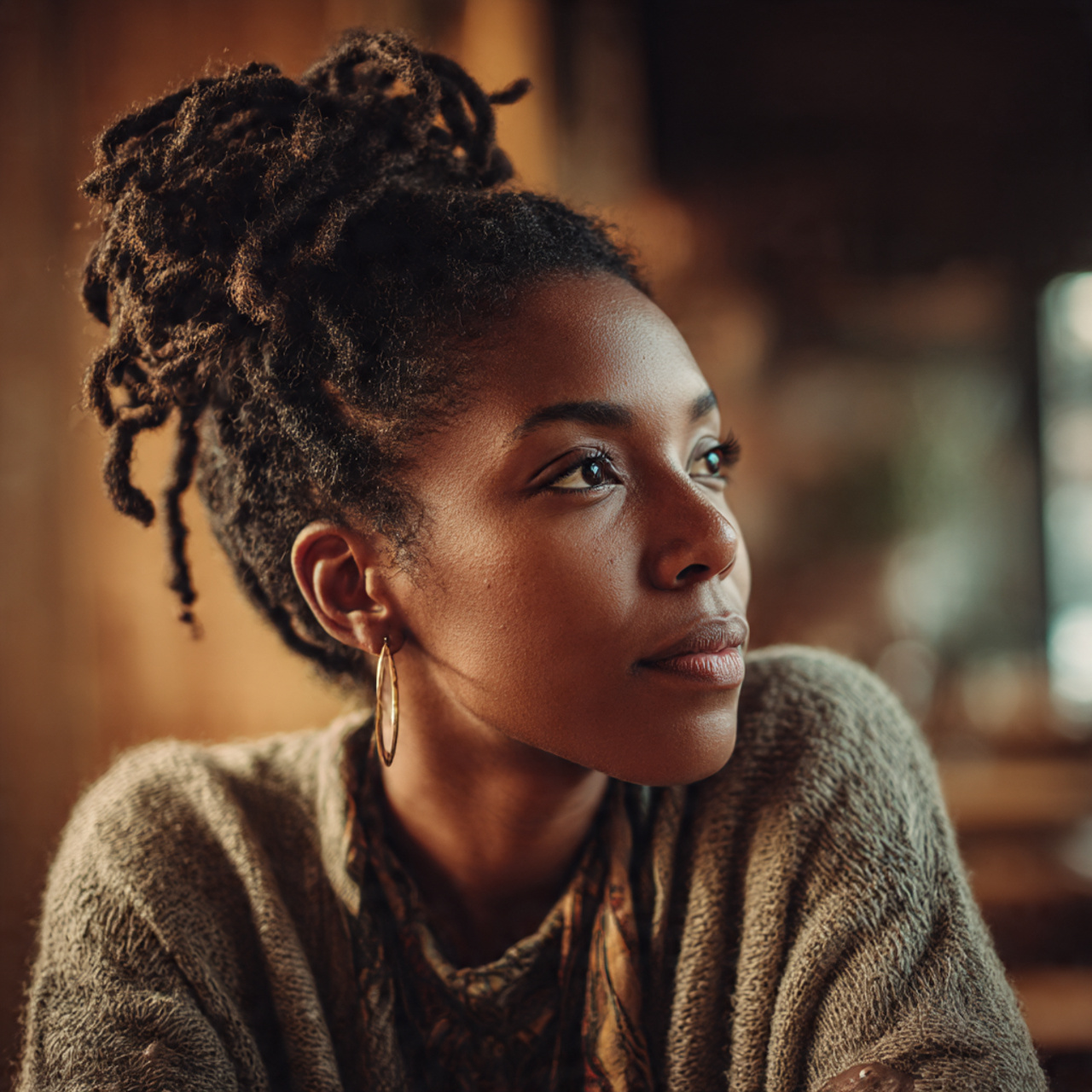 20 Trending Loc Styles Short Hair Ideas You’ll Love 17 realistic close up of a black woman featuring