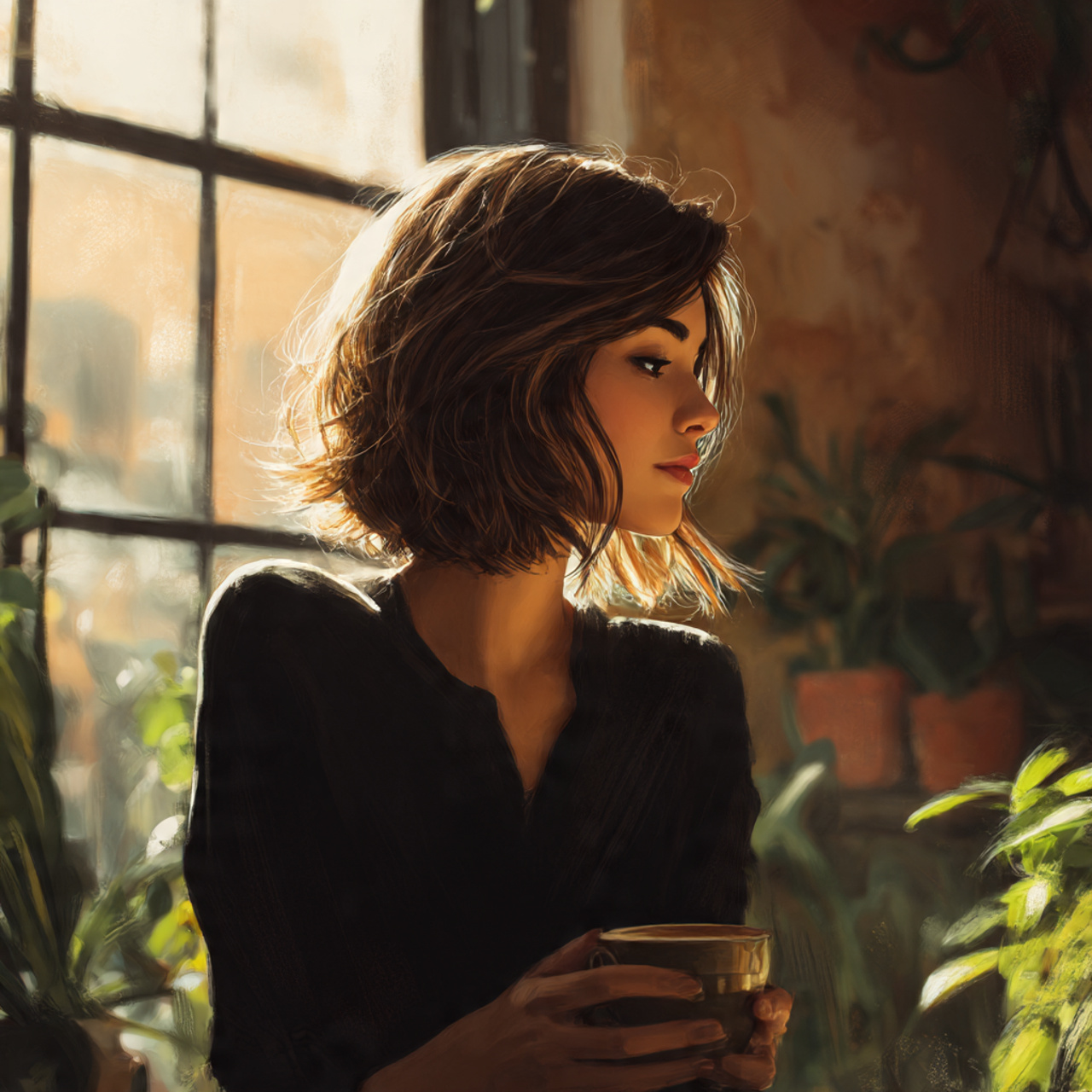 realistic close up of a woman with a