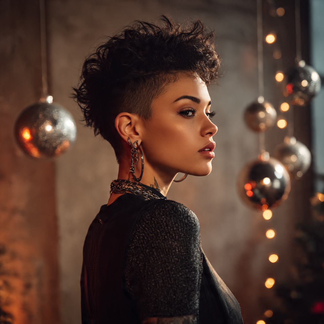 27 Wolf Cut for the Holidays Ideas: The Ultimate Guide 19 realistic image of a bold young woman