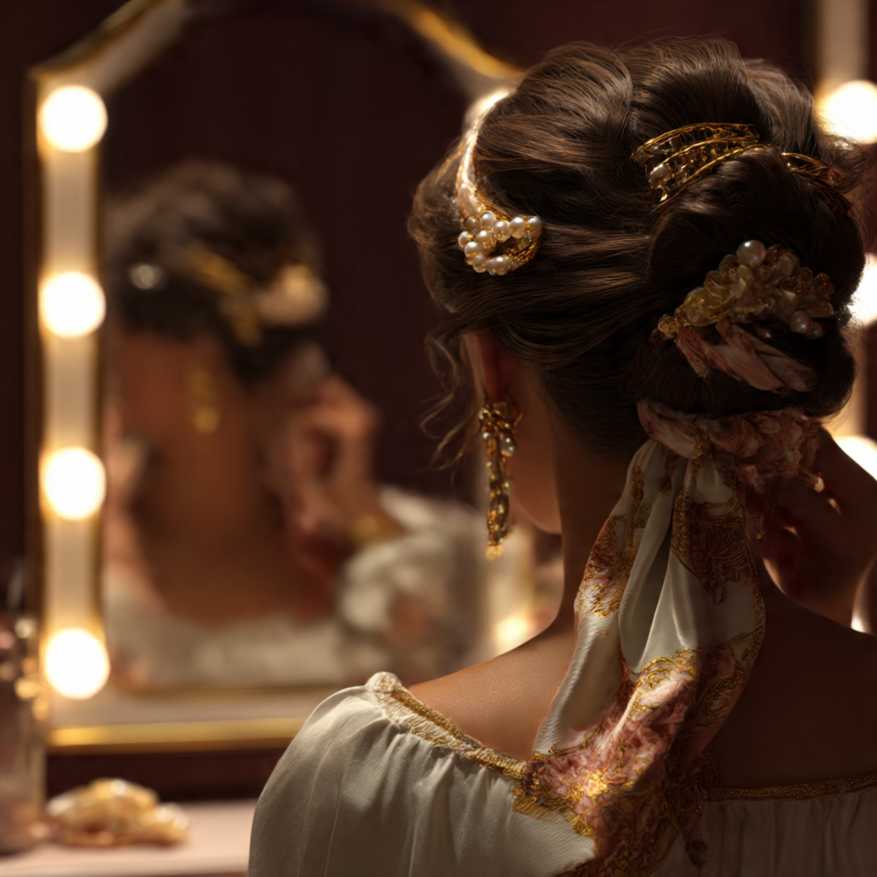 realistic image of a woman styling her