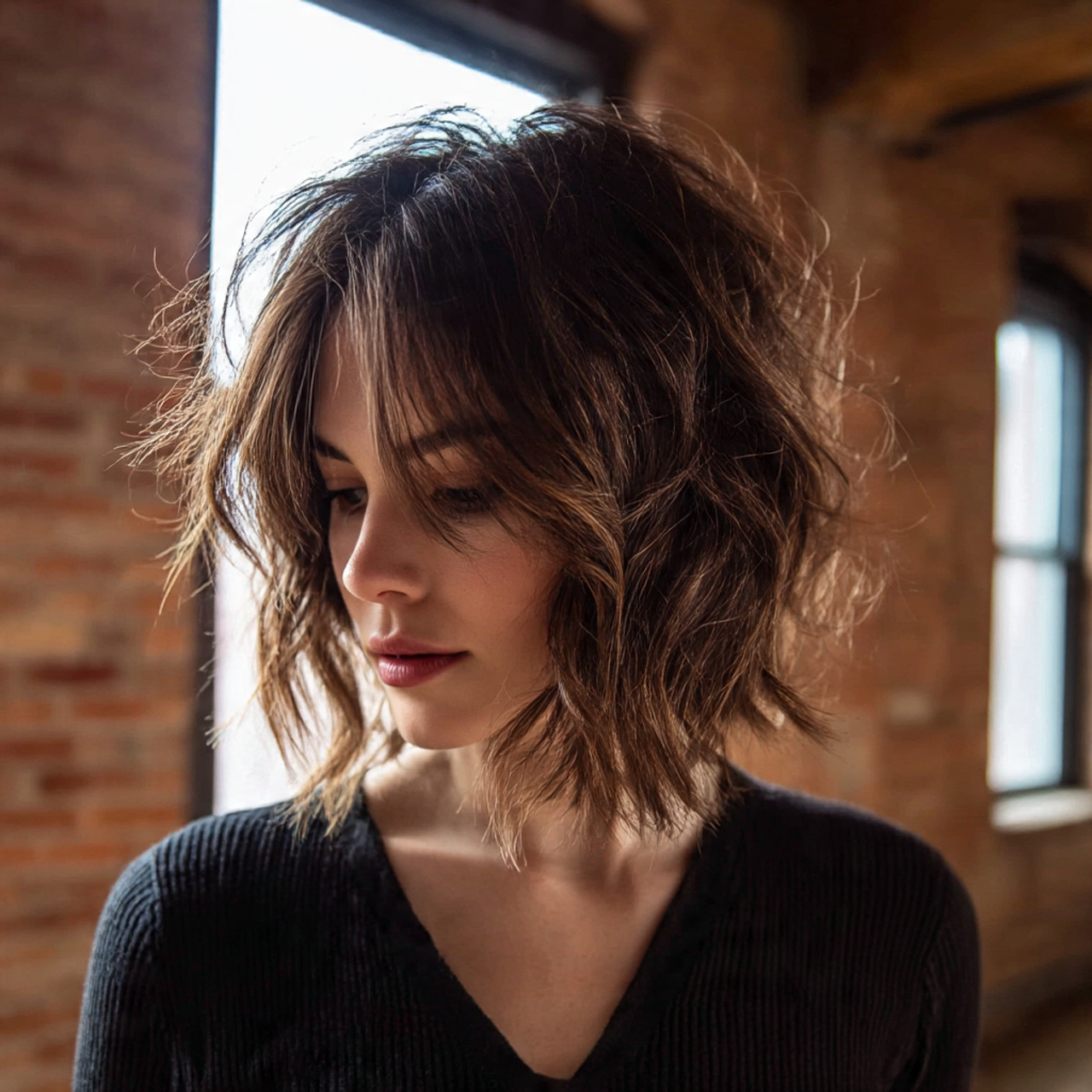 realistic image of a woman with a 1 2