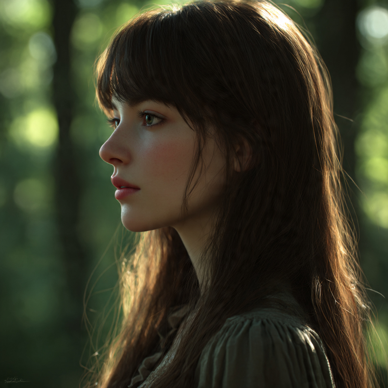 realistic image of a woman with long 1