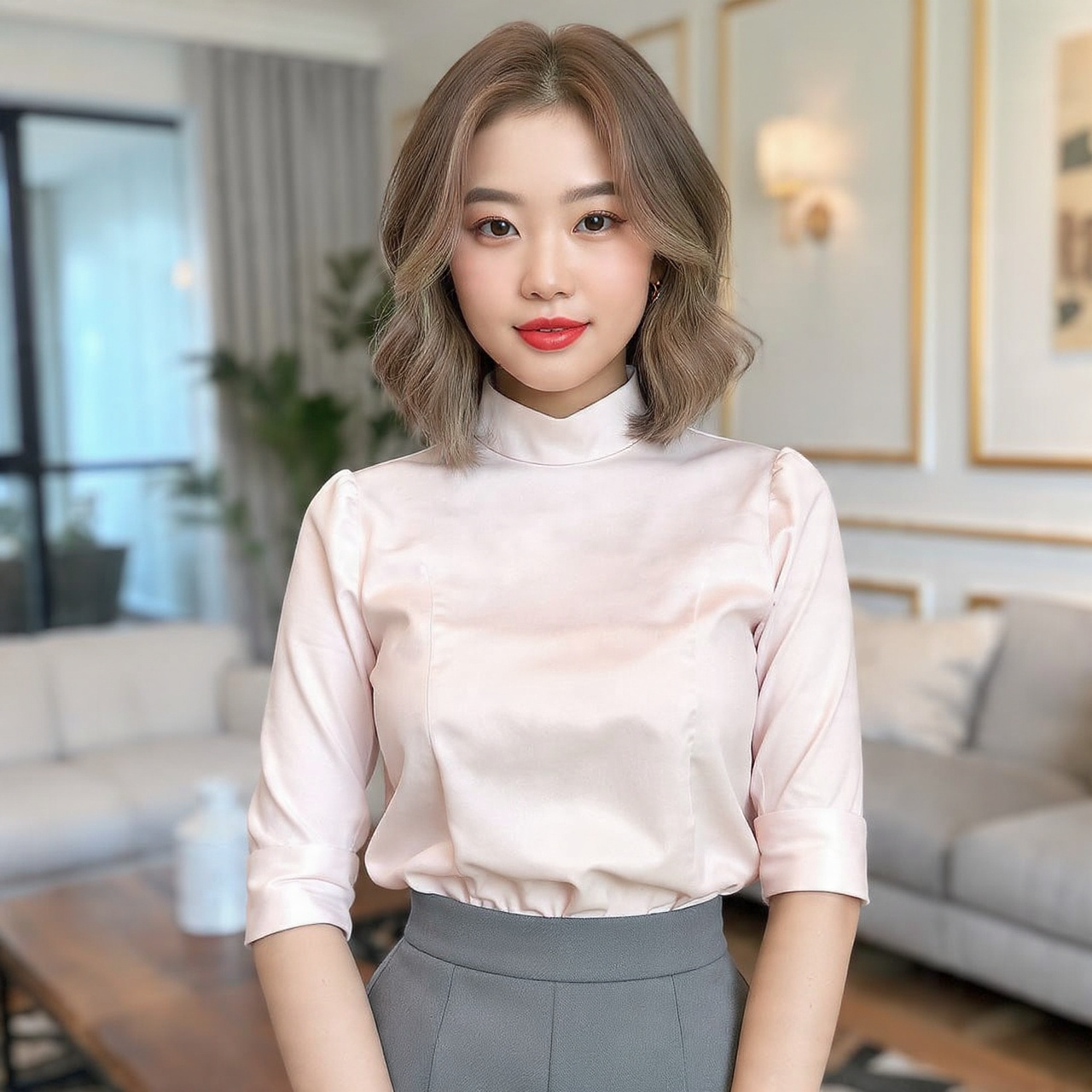 realistic image of an attractive women with 7