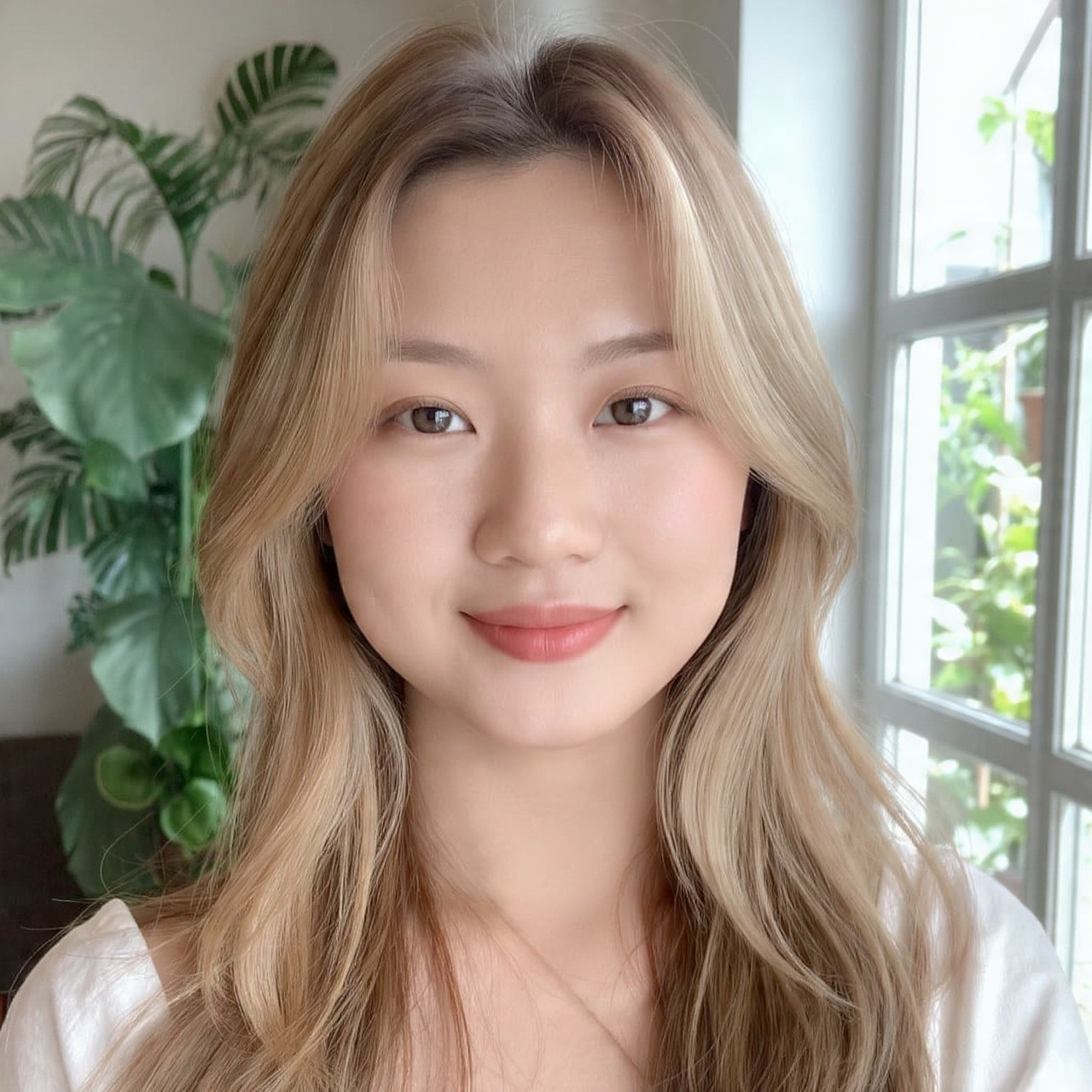 realistic mid shot of a woman with an