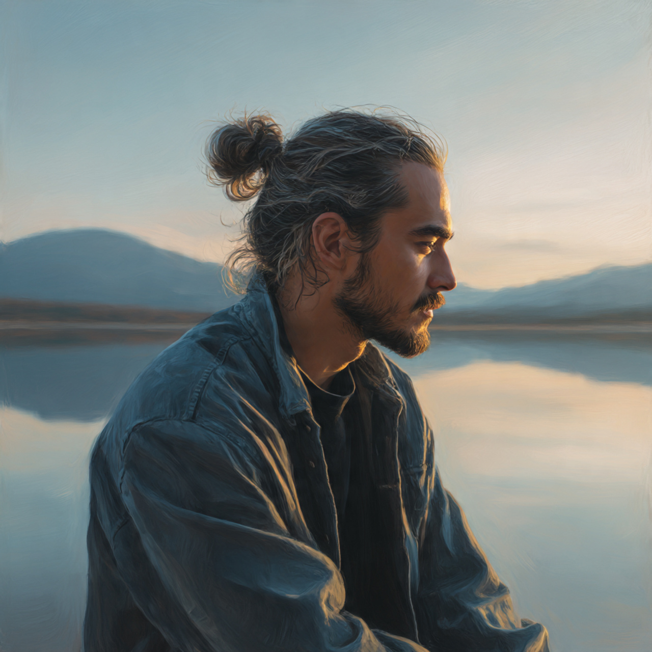 Master the Flow: 27 Long Haircuts for Men Ideas & Tips 18 realistic portrait of a man with the