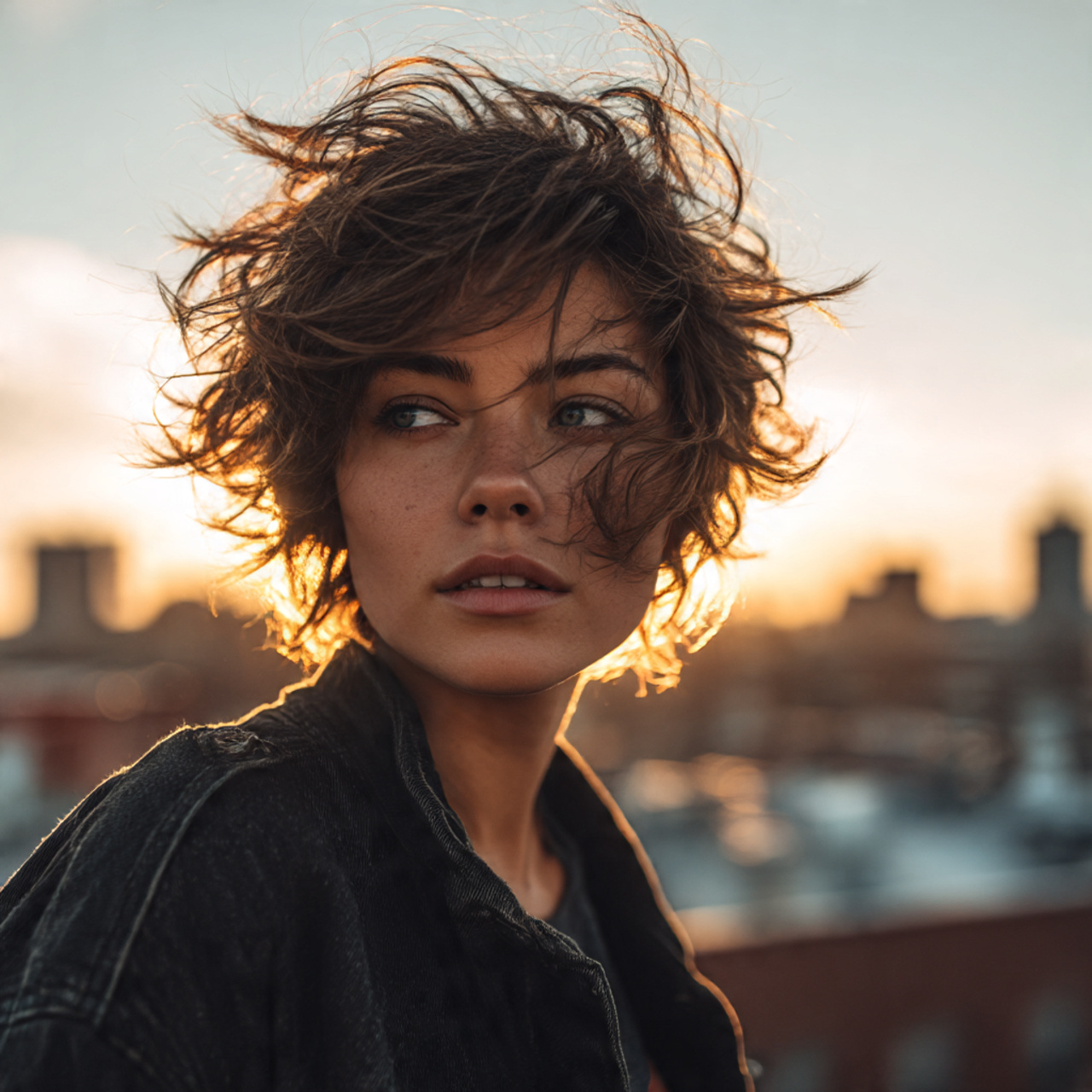 realistic portrait of a woman with a 1