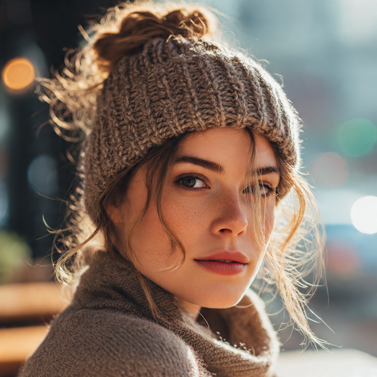 realistic portrait of a woman with a 11