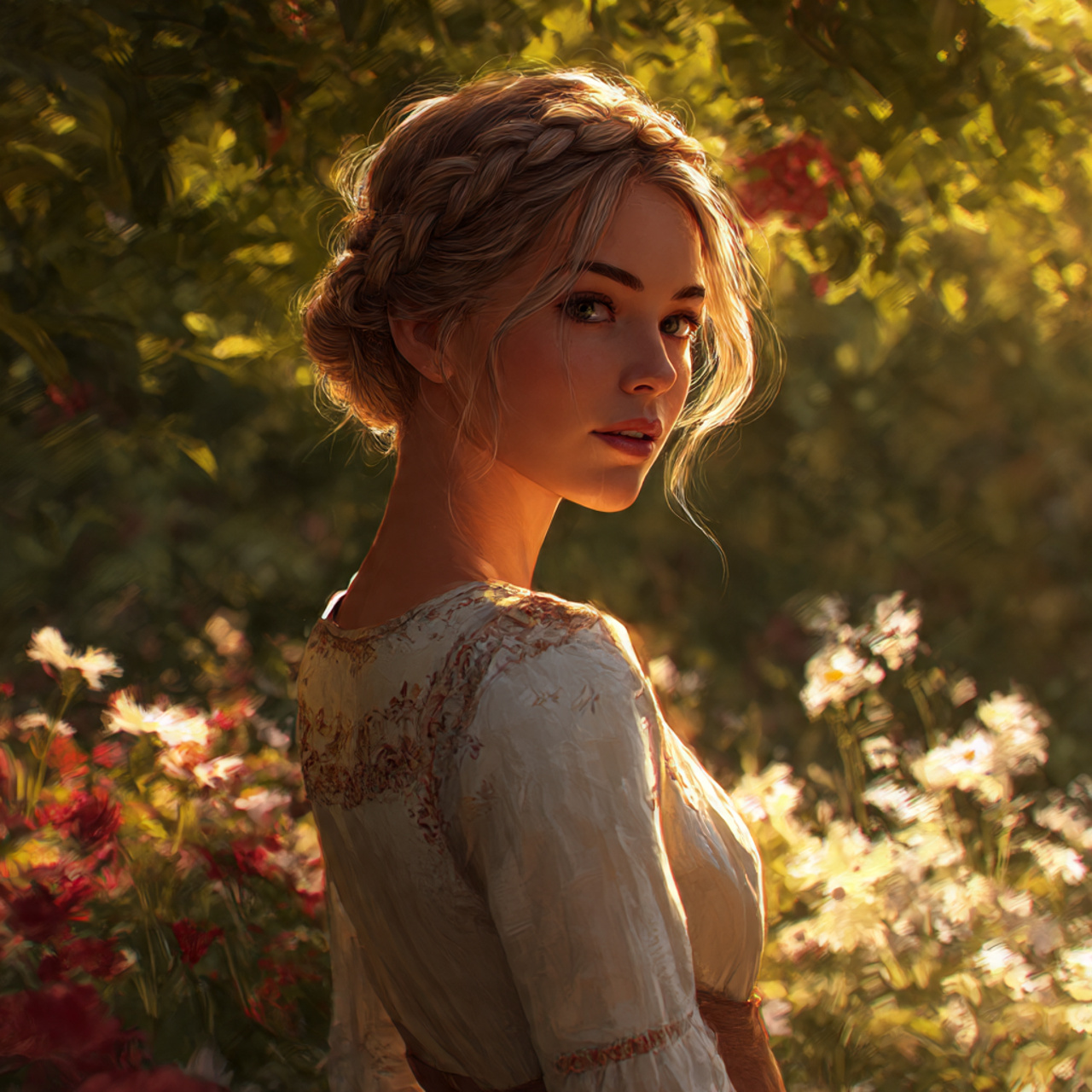 realistic portrait of a woman with a