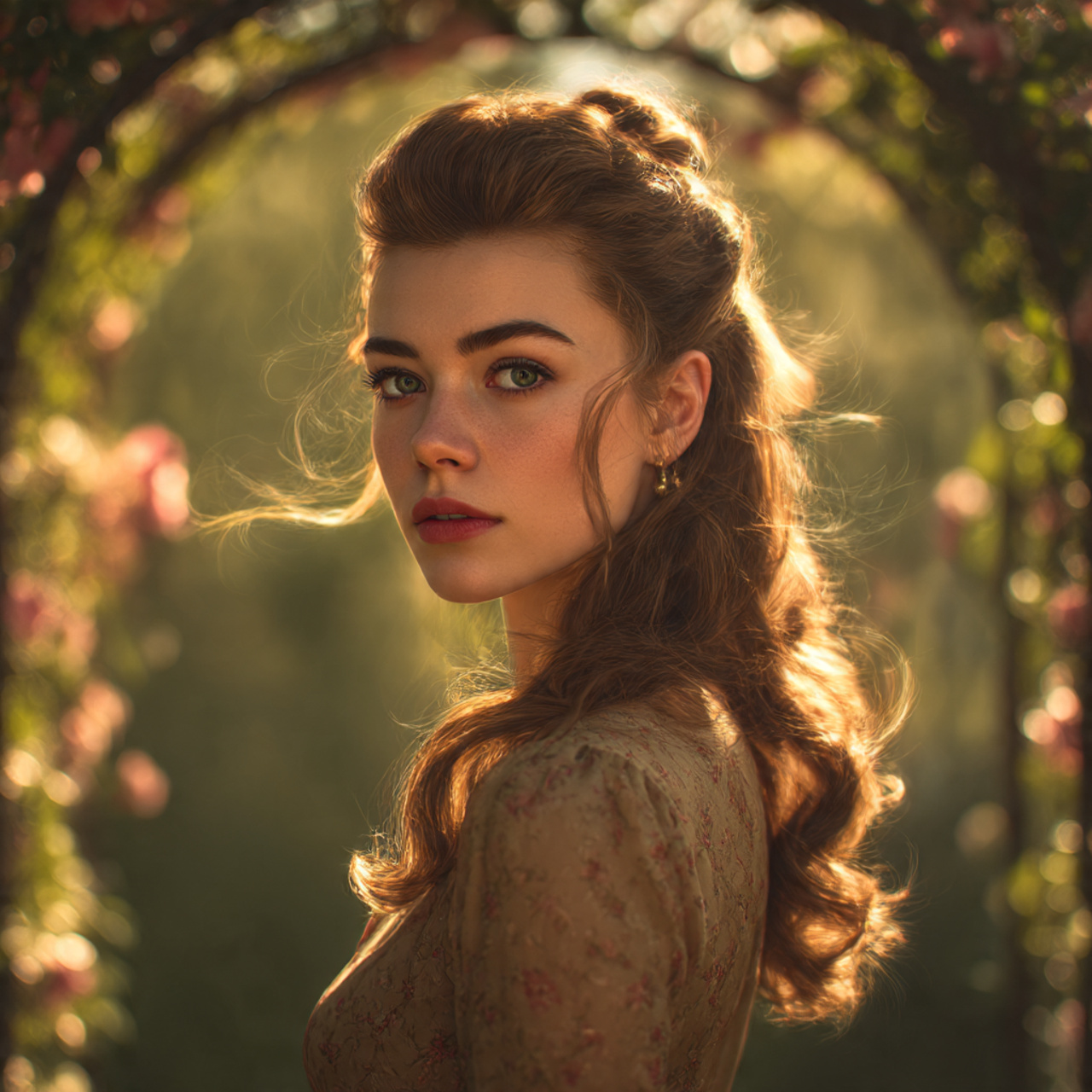 realistic portrait of a woman with glossy