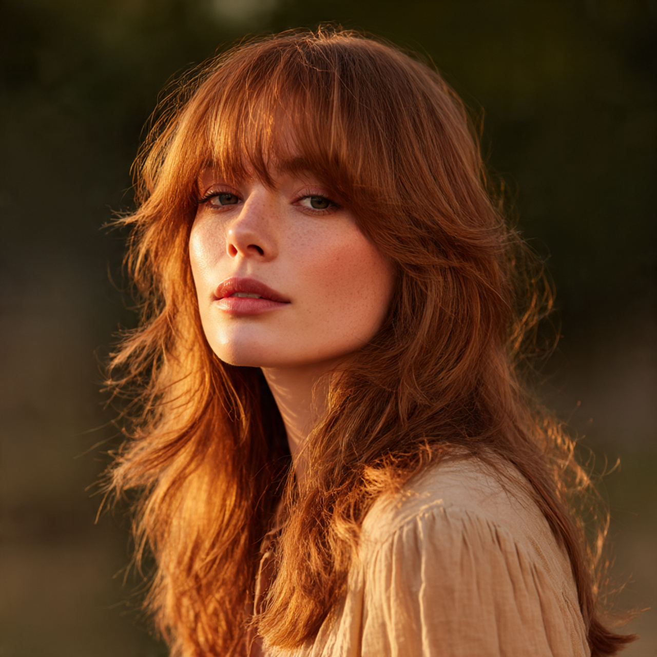 Face-Framing Ginger Wolf Cut