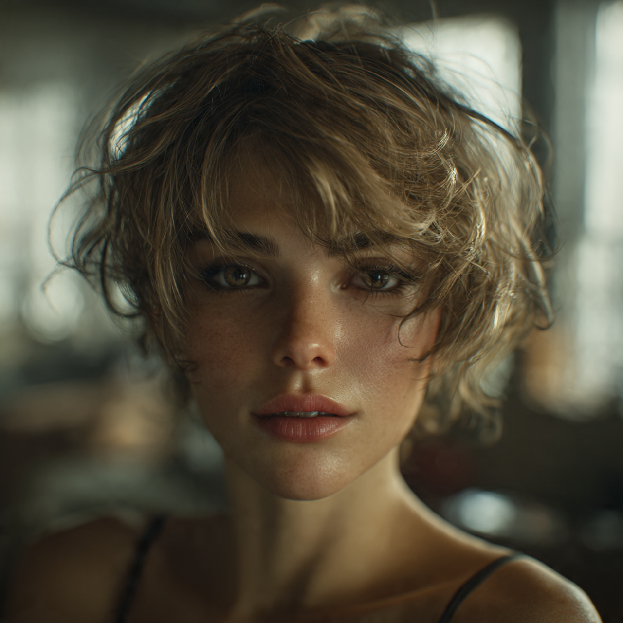 super realistic portrait of a woman with a