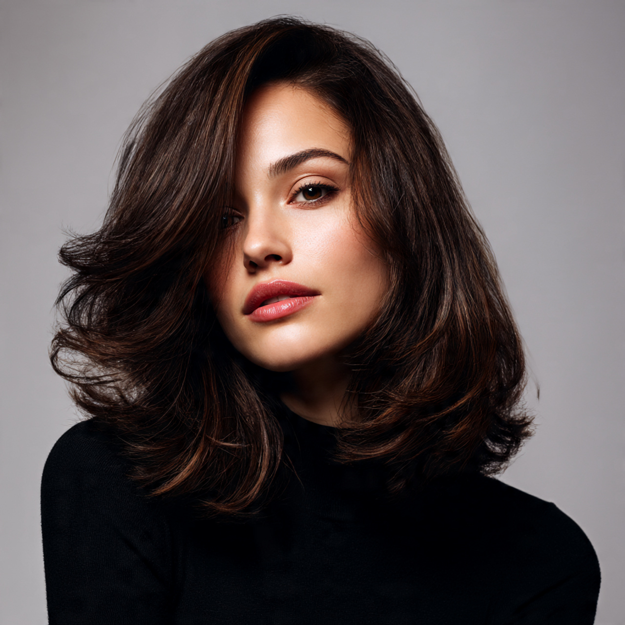 ultra polished salon blowout with big voluminous body