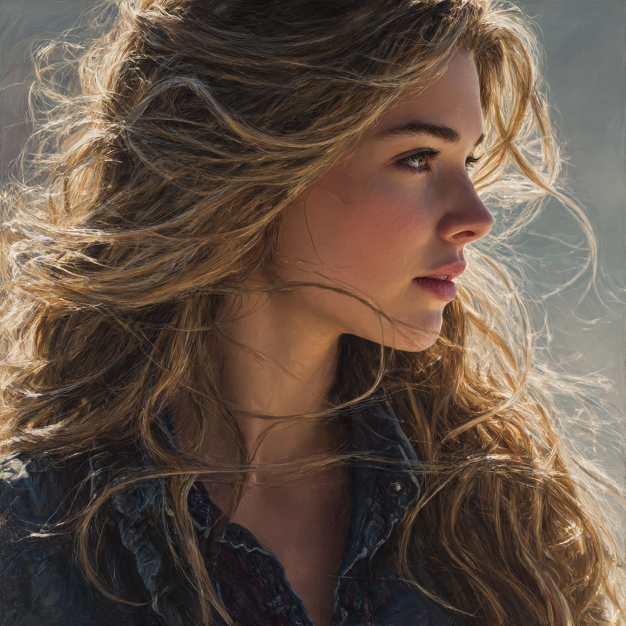 ultra realistic close up of a woman with layered