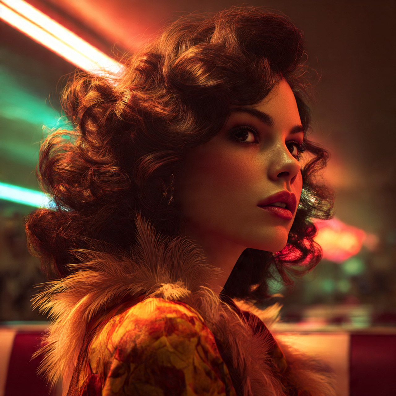 ultra realistic close up of a woman with voluminous