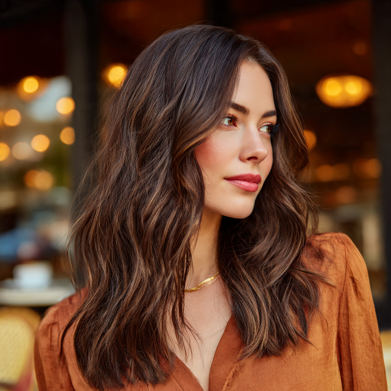 ultra realistic mid length shot of a woman with