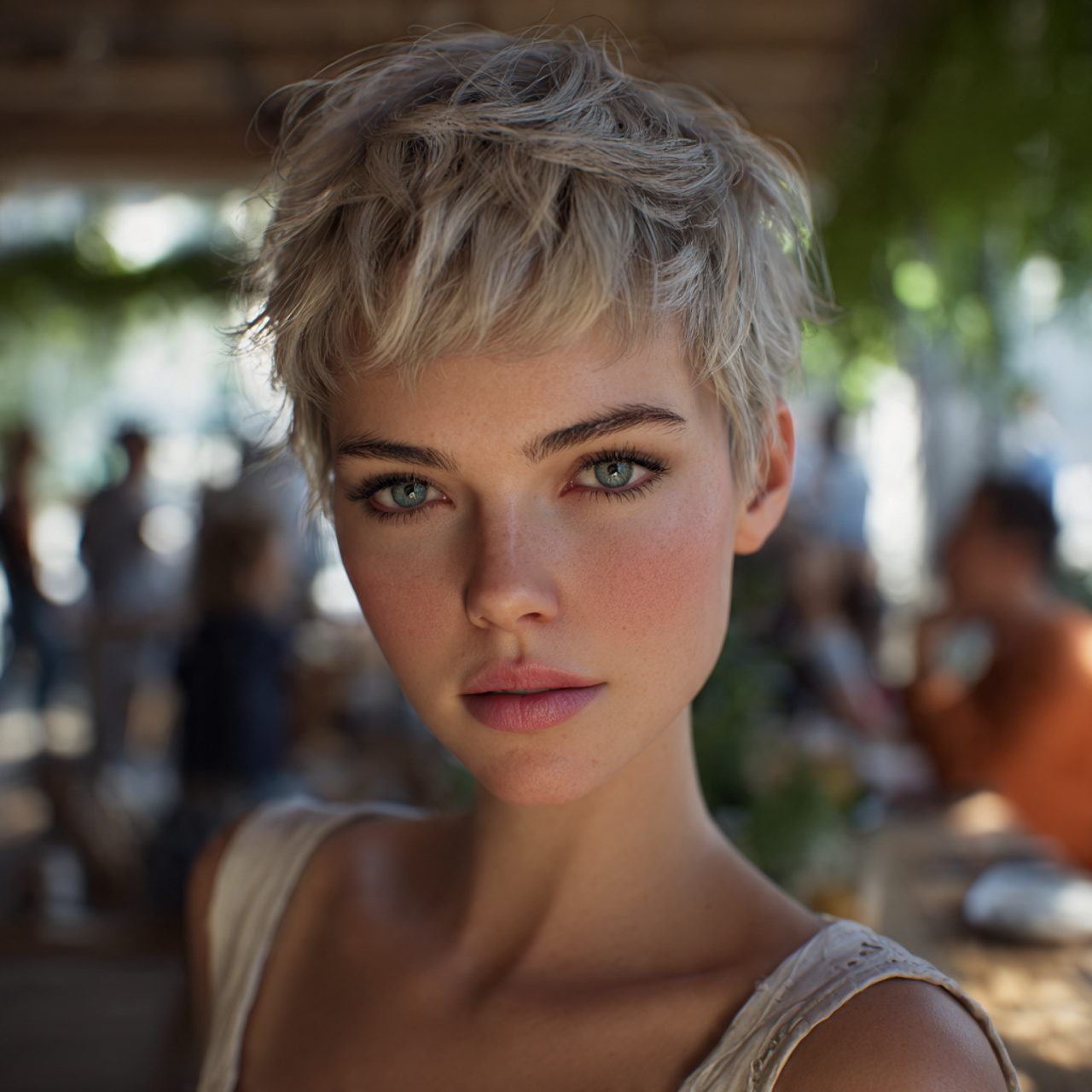 ultra realistic portrait of a woman transitioning from