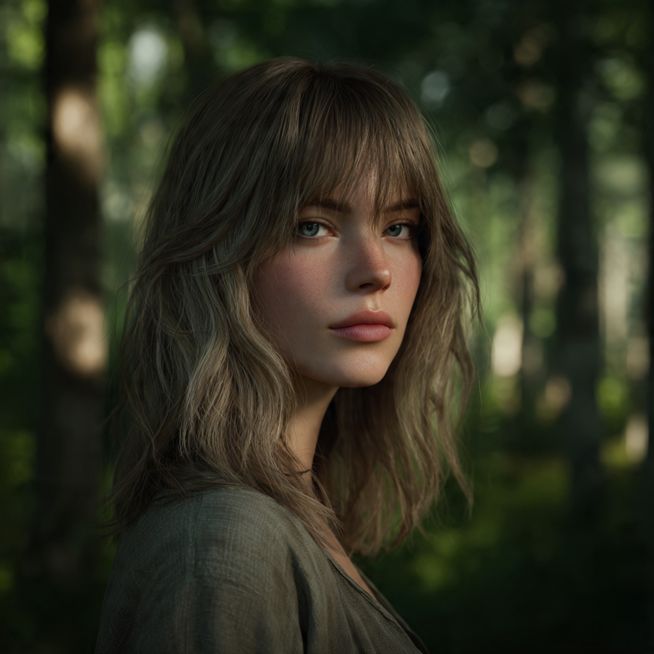 ultra realistic portrait of a woman with a 9