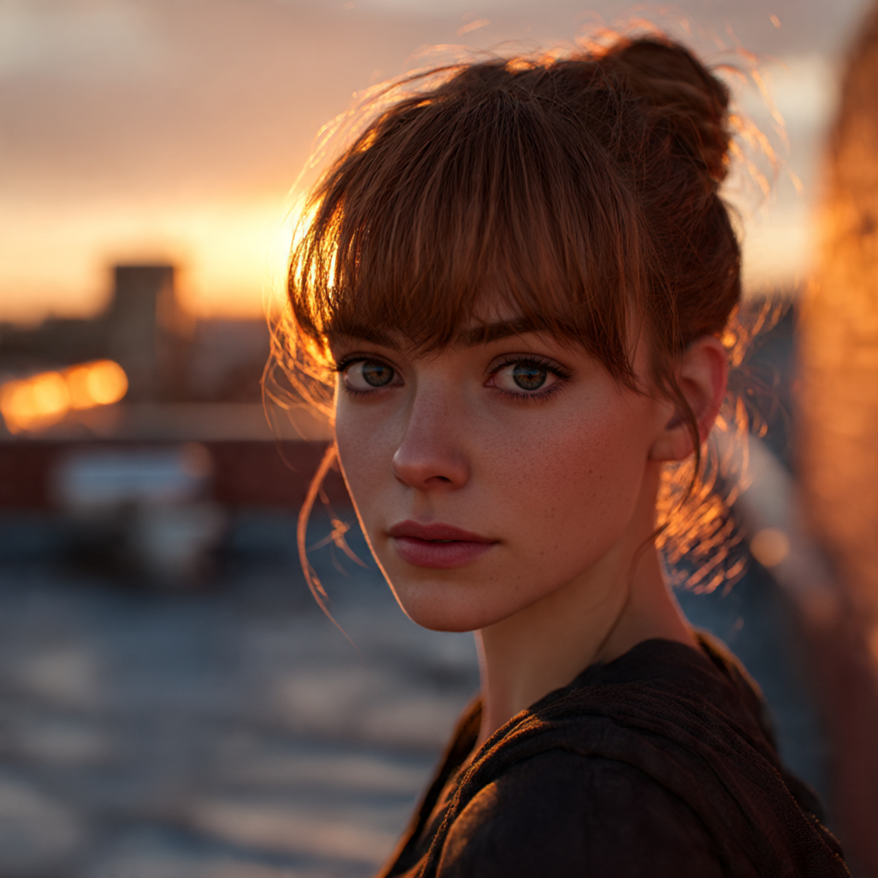 ultra realistic portrait of a woman with asymmetric