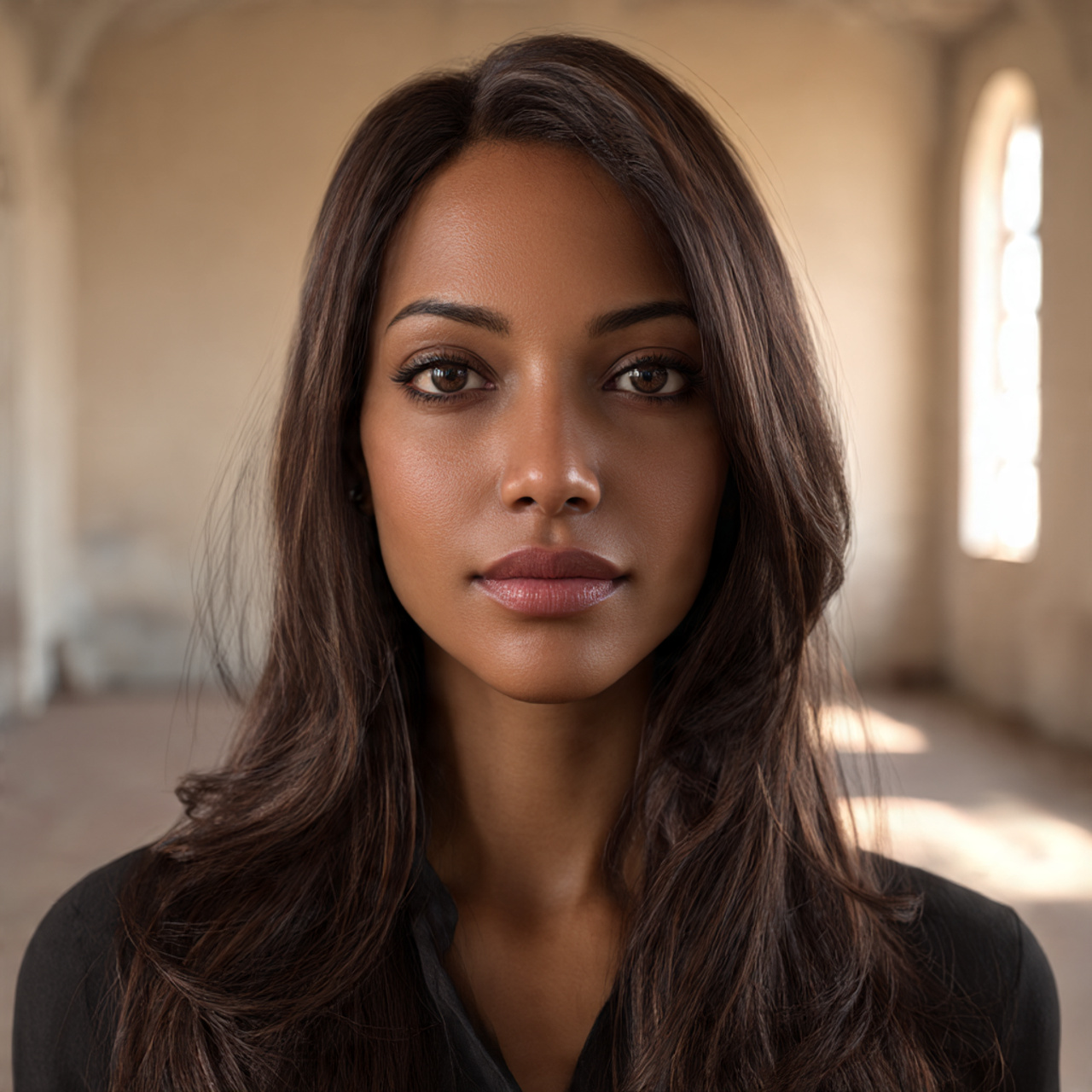 ultra realistic portrait of a woman with flowing