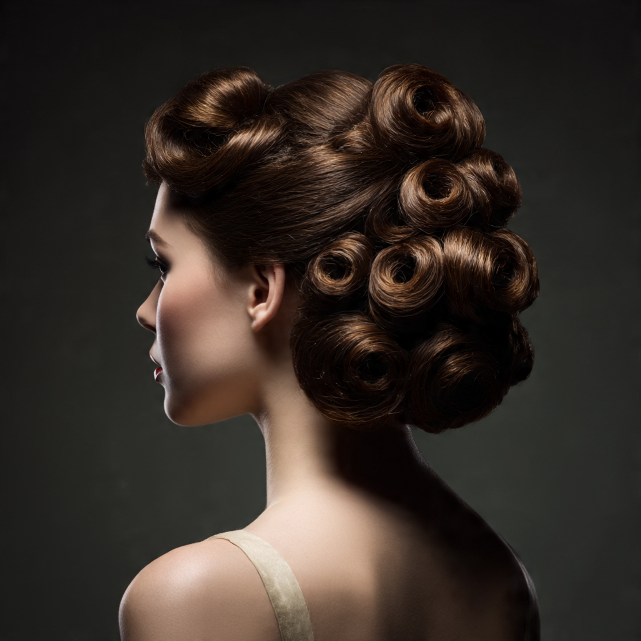 Long Hair Undos: 25 Elegant Styles to Elevate Your Look 7 vintage inspired long hair updo with tightly rolled