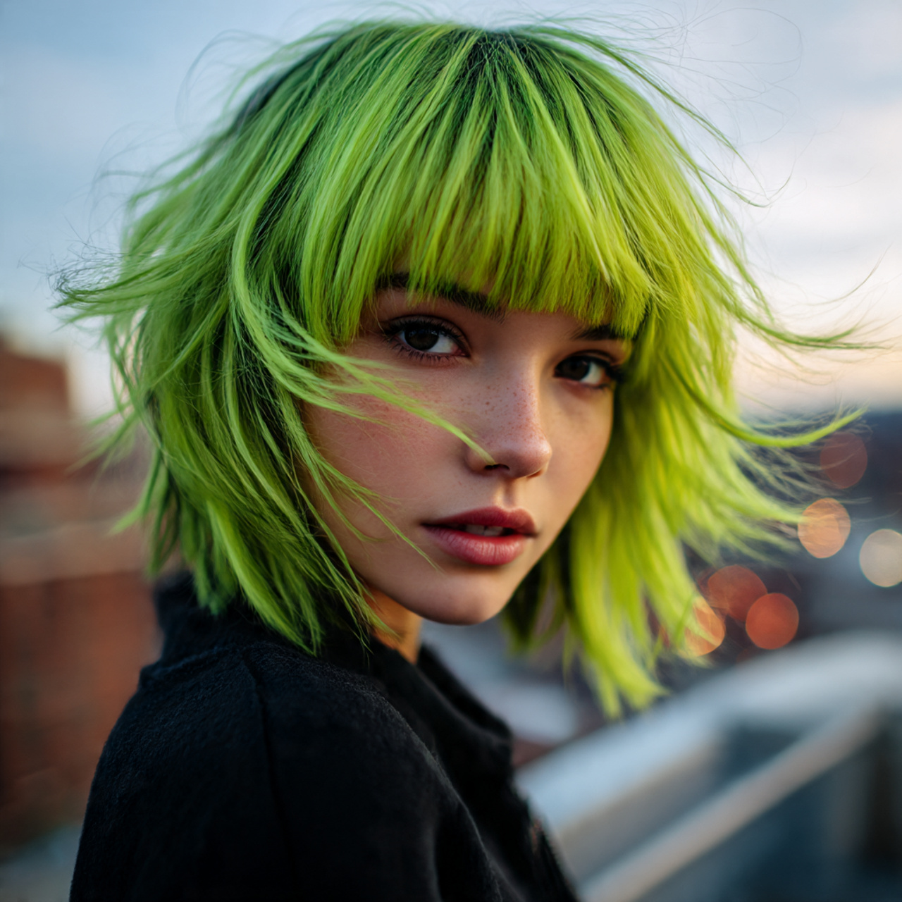 wolf cut with colored bangs ideas featuring