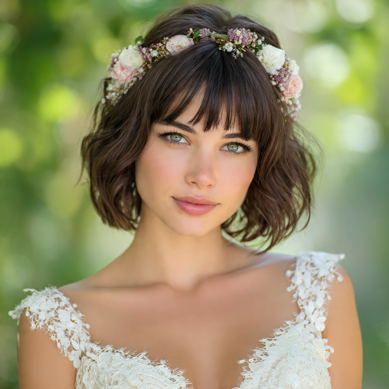 Wedding Hair with Bangs: 13 Stylish Bridal Hairstyle Ideas 6 Wedding Hair with Bangs