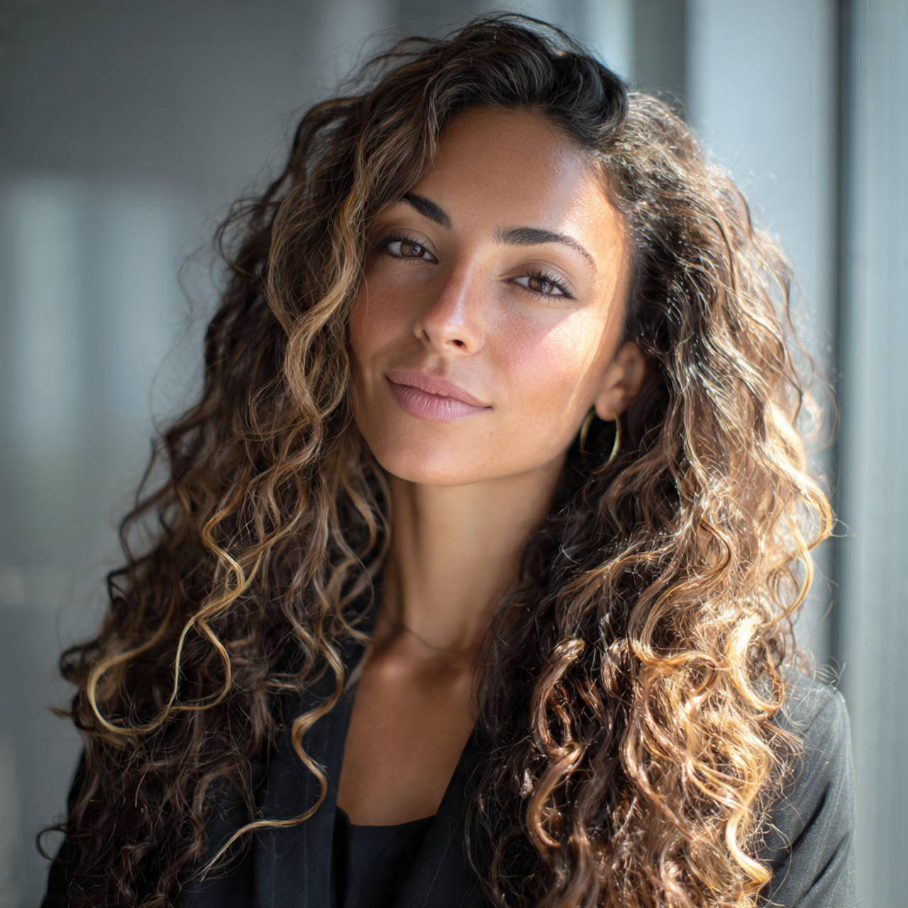 a natural light portrait of long layered